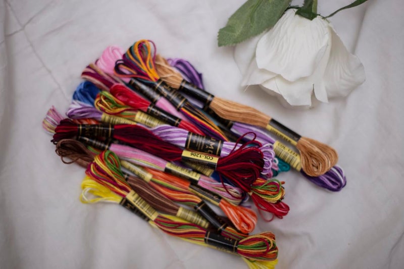 UMC STAG Pack of 12 Premium Embroidery Thread | 100% Egyptian Cotton Premium Skeins | Cross Stitch Embroidery Floss | Oeko TEX Certified | Ideal for Arts & Crafts (Light Pink Variegated 1201) - Image 3